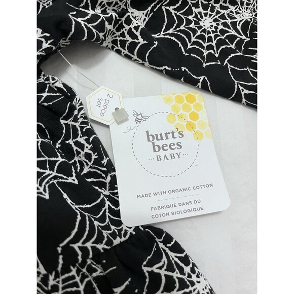 Burt’s Bees Baby 18M Top / 12M Pants  2pc Outfit Tunic Shirt Leggings Black NWT - Picture 3 of 5